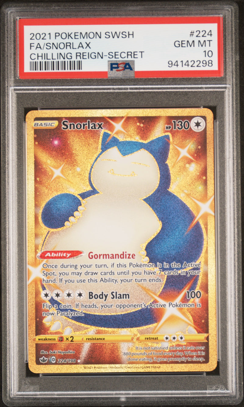 Snorlax 224/198 Chilling Reign PSA 10 94142298