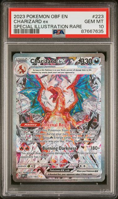 Charizard ex 223/197 Scarlet & Violet: Obsidian Flames PSA 10 87667635