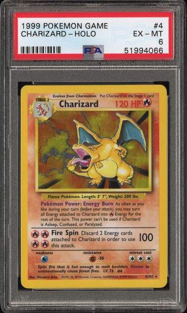 Charizard - Holo 4/102 Base Set PSA 6 51994066