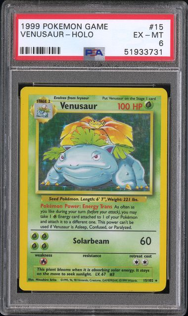 Venusaur - Holo 15/102 Base Set PSA 6 51933731