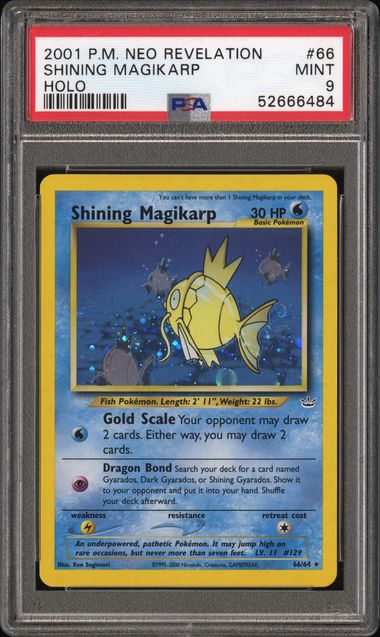 Shining Magikarp 66/64 Neo Revelation Secret Rare Holo PSA 9 52666484