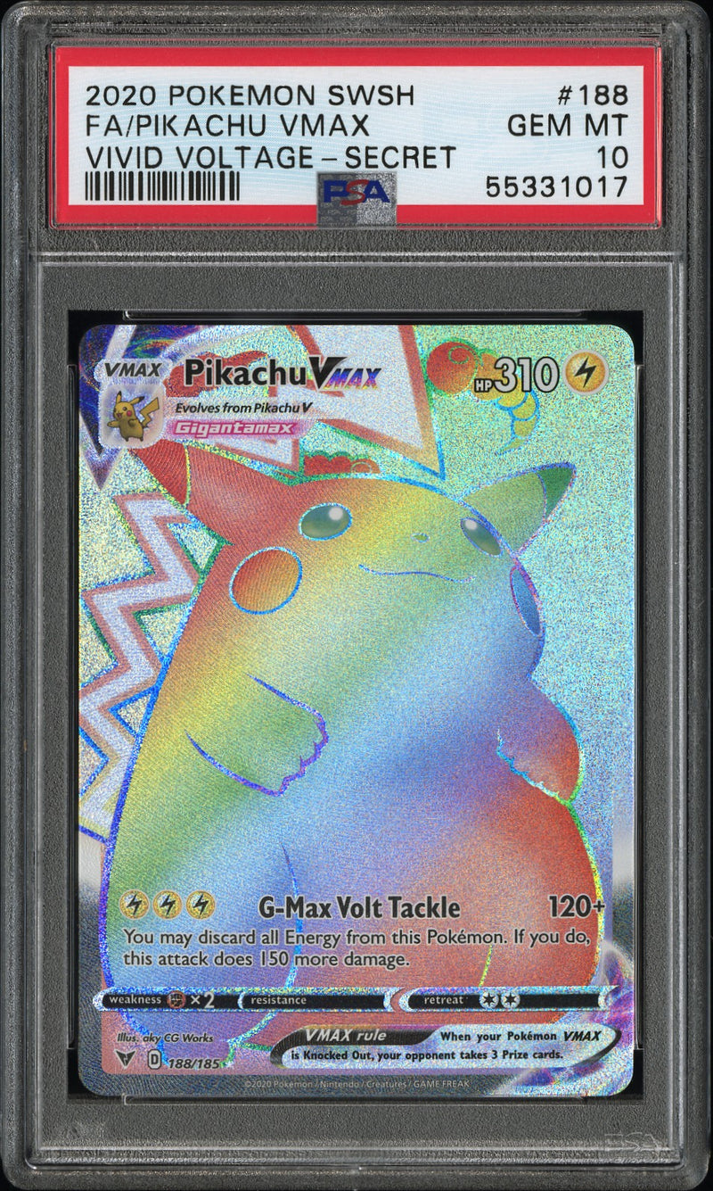 Pikachu VMAX 188/185 Vivid Voltage PSA 10 55331017