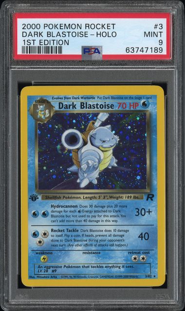 Dark Blastoise 3 Team Rocket 1st Edition Holo PSA 9 63747189