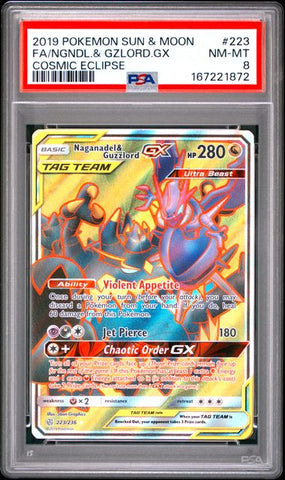 Naganadel & Guzzlord GX Cosmic Eclipse (223/236) PSA 8 167221872