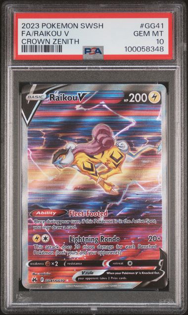 Raikou V GG41/GG70 Crown Zenith PSA 10 100058348