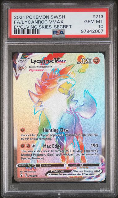 Lycanroc VMAX 213/203 Evolving Skies PSA 10 97942087