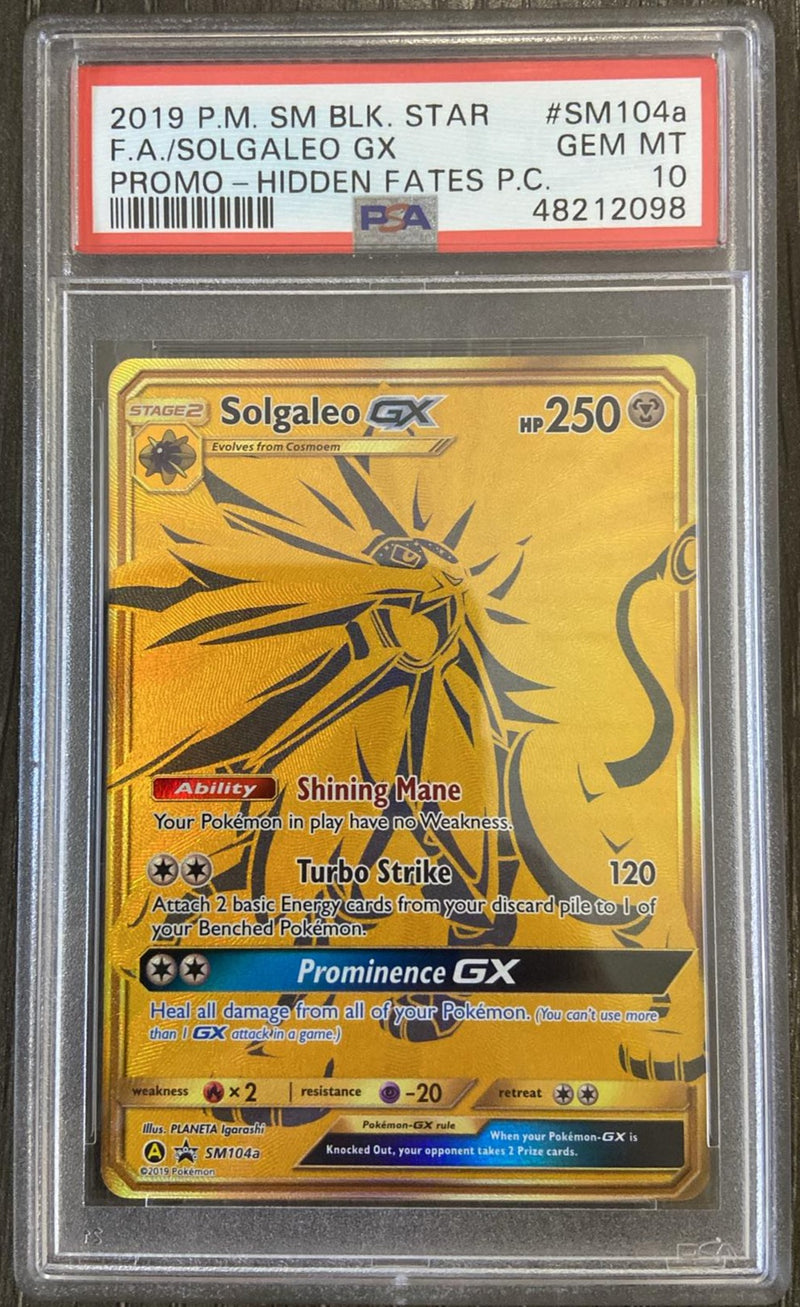 Solgaleo GX SM104a Hidden Fates Premium Collection Promo PSA 10 48212098