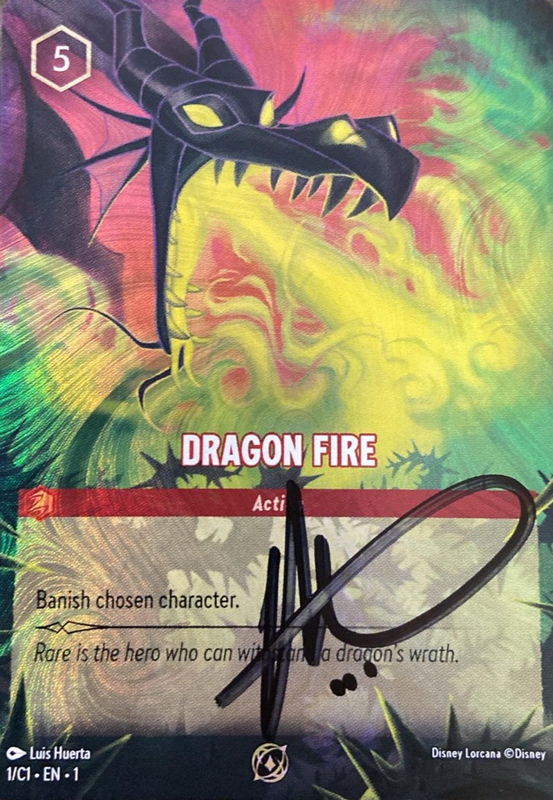 Dragon Fire Play Promo Enchanted 1/C1 Signed