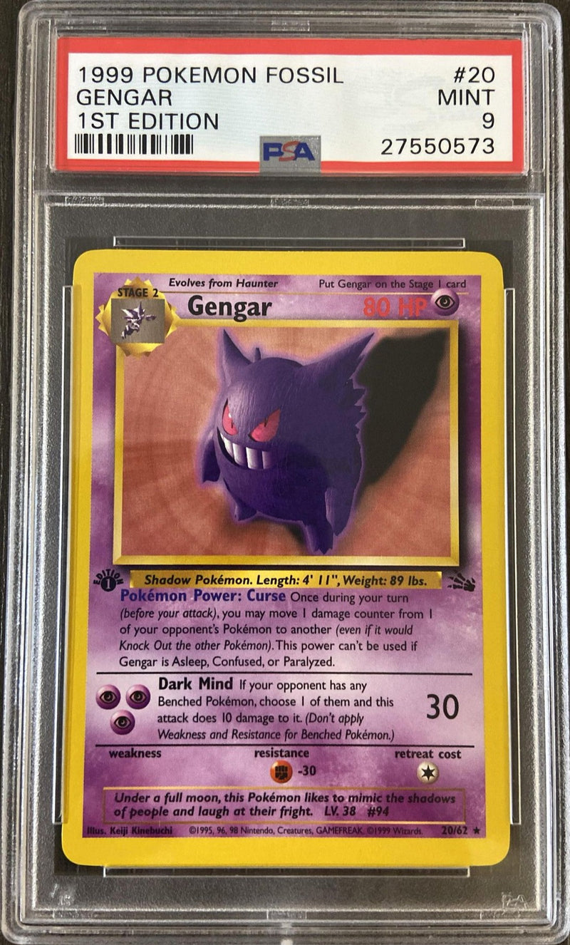 Gengar 20/62 1st Edition Fossil PSA 9 27550573