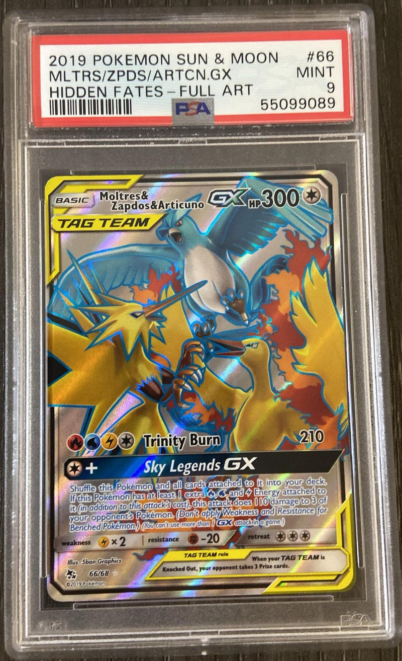 Moltres & Zapdos & Articuno GX 66/68 Hidden Fates PSA 9 55099089