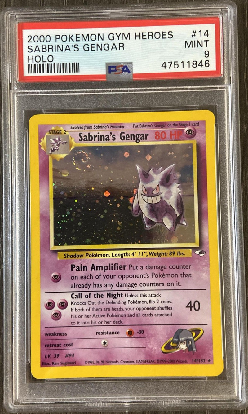 Sabrina's Gengar 14/132 Gym Heroes PSA 9 47511846
