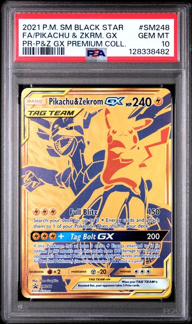 Pikachu & Zekrom GX SM248 Black Star Promo PSA 10 128338482
