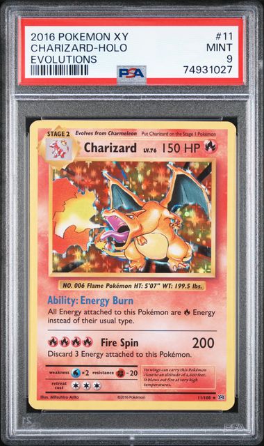 Charizard 11/108 Evolutions PSA 9 74931027