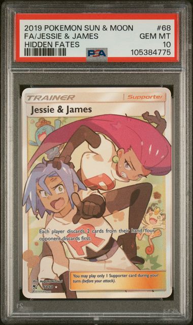 Jessie & James 68/68 Sun & Moon: Hidden Fates PSA 10 105384775