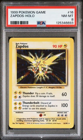 Zapdos - Holo 16/102 Base Set PSA 8 125346693