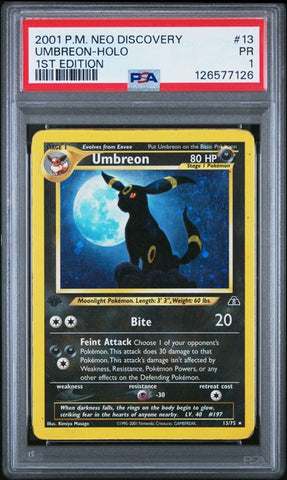 Umbreon - Holo 13/75 Neo Discovery 1st Edition PSA 1 126577126