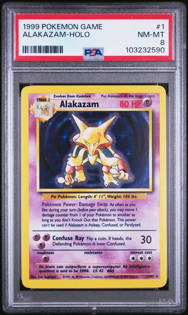 Alakazam - Holo 1/102 Base Set PSA 8 103232590