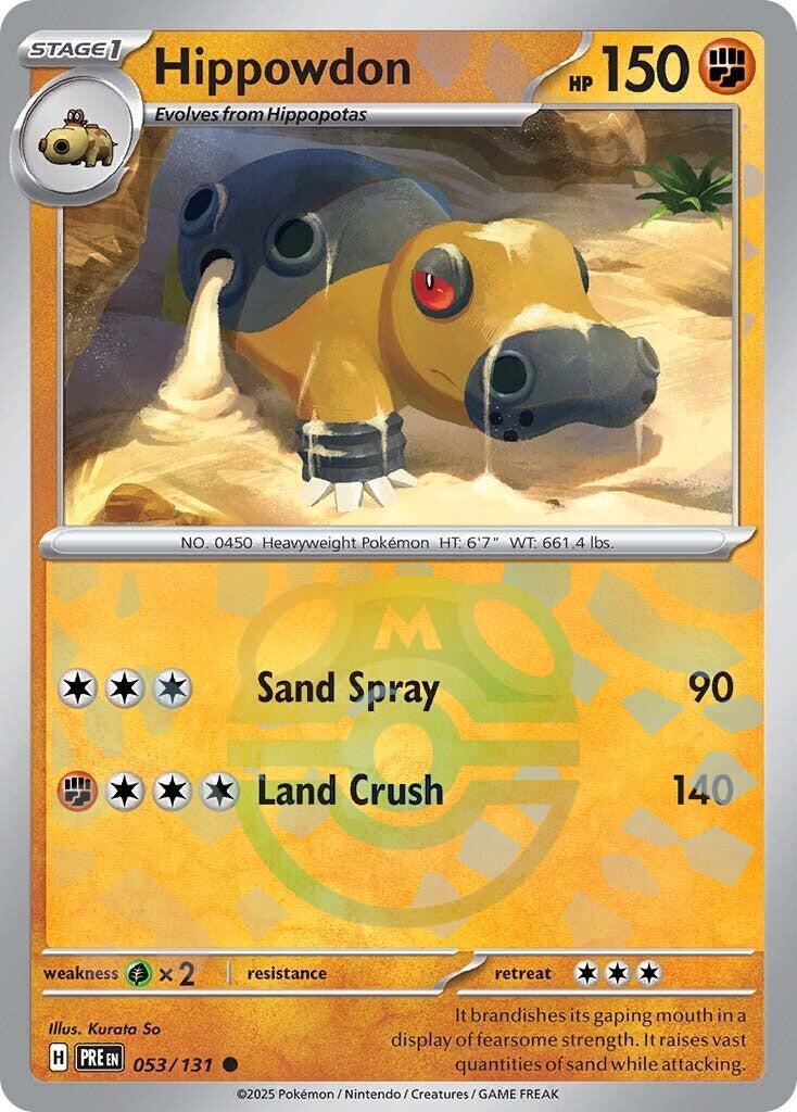 Hippowdon (053/131) (Master Ball Pattern) [Scarlet & Violet: Prismatic Evolutions]