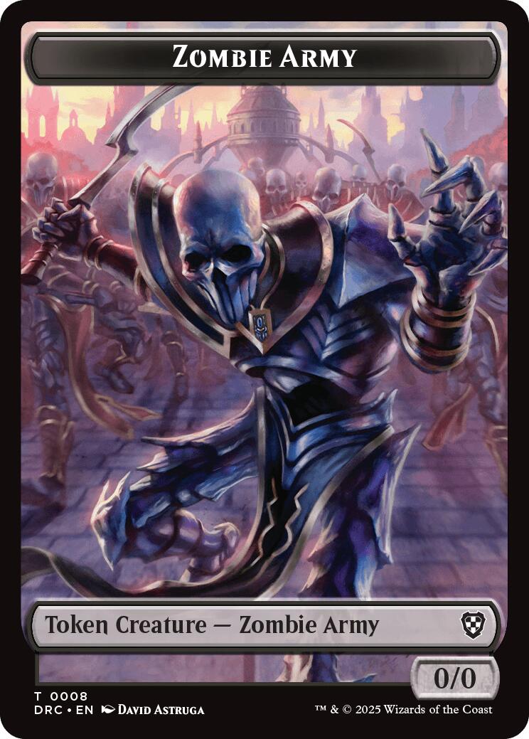 Zombie Army // Zombie Warrior Double-Sided Token [Aetherdrift Commander Tokens]