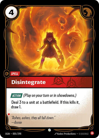 Disintegrate 005/298 RFTB1