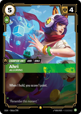 Ahri - Alluring (Alternate Art) 066a/298 RFTB1