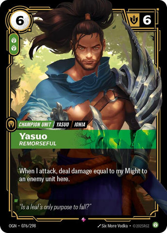Yasuo - Remorseful 076/298 RFTB1