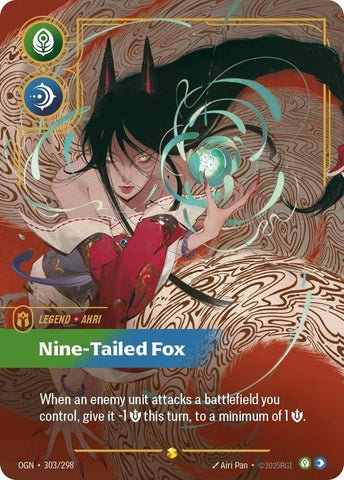Ahri - Nine-Tailed Fox (Showcase) 303/298 RFTB1