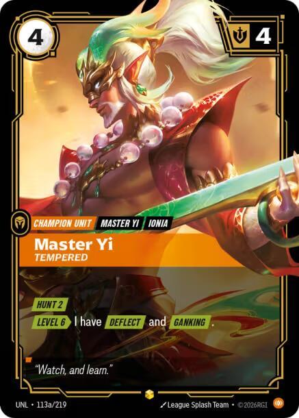 Master Yi - Tempered (Alternate Art) 113a/219 RFTB3