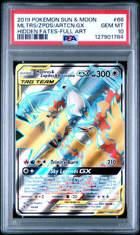 Moltres & Zapdos & Articuno GX 66/68 Hidden Fates PSA 10 127901784
