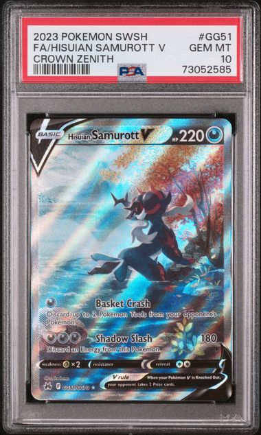 Hisuian Samurott V GG51/GG70 Crown Zenith PSA 10 73052585