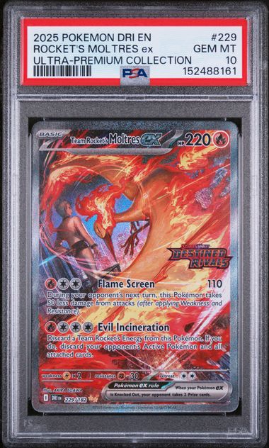 Team Rocket's Moltres ex (Stamped) 229/182 Destined Rivals PSA 10 152488161