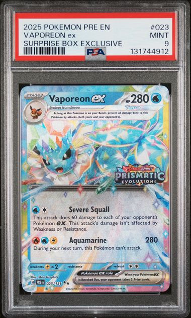 Vaporeon ex (Stamped) 023/131 Prismatic Evolutions PSA 9 131744912