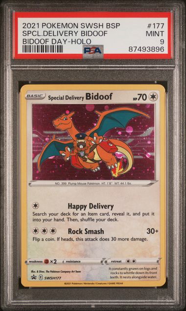 Special Delivery Bidoof SWSH177 SWSH Promo PSA 9 87493896