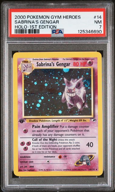 Sabrina's Gengar - Holo 14/132 Gym Heroes 1st Edition PSA 7 125346690