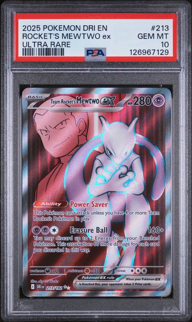 Team Rocket's Mewtwo ex 213 Destined Rivals Ultra Rare PSA 10 126967129