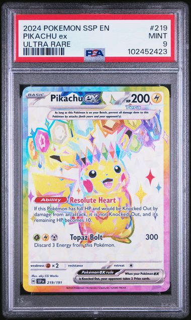 Pikachu ex 219/191 Surging Sparks PSA 9 102452423