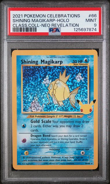 Shining Magikarp 66/64 Celebrations: Classic Collection PSA 9 125697874