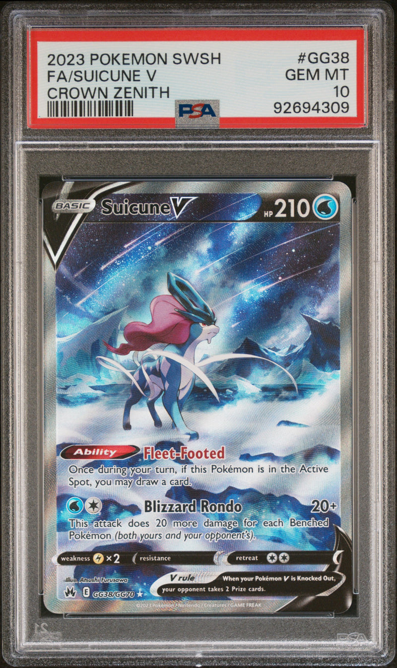 Suicune V GG38/GG70 Crown Zenith PSA 10 92694309