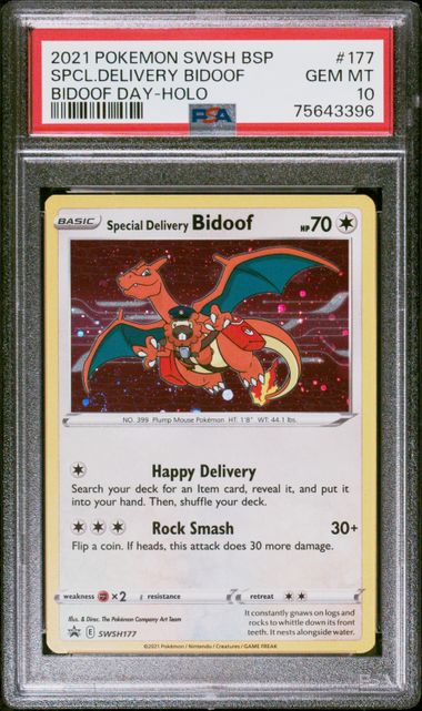Special Delivery Bidoof SWSH177 Black Star Promo PSA 10 75643396