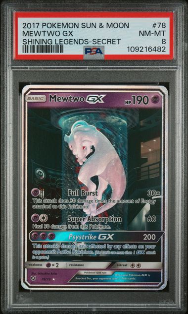 Mewtwo GX 78/73 Shining Legends PSA 8 109216482