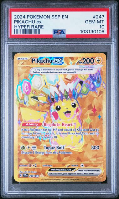 Pikachu ex 247/191 Surging Sparks Hyper Rare PSA 10 103130108