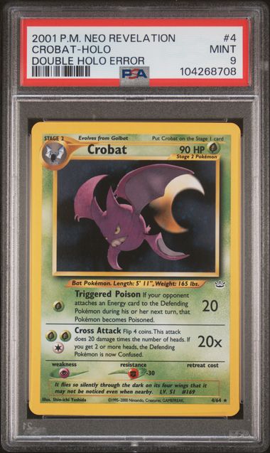 Crobat - Double Holo 4/64 Neo Revelation PSA 9 104268708