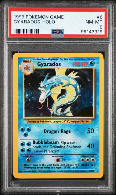 Gyarados 6/102 Base Set Unlimited PSA 8 99143319