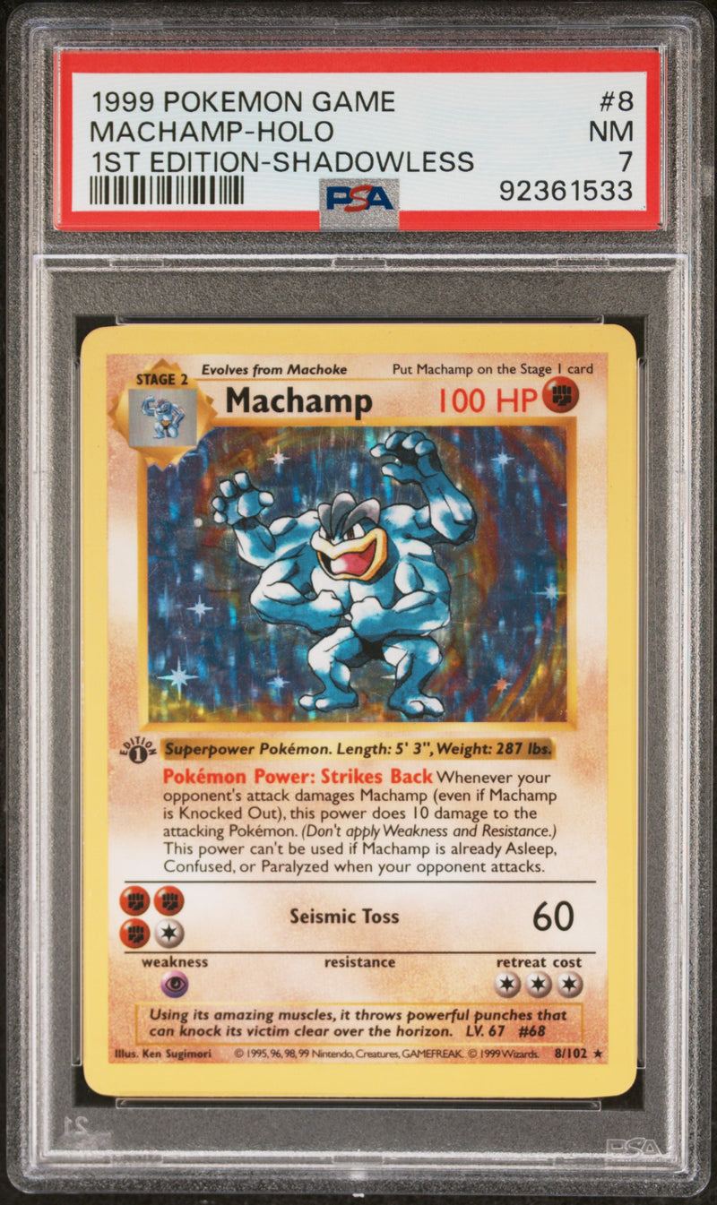 Machamp 8/102 Shadowless 1st Base Set PSA 7 92361533