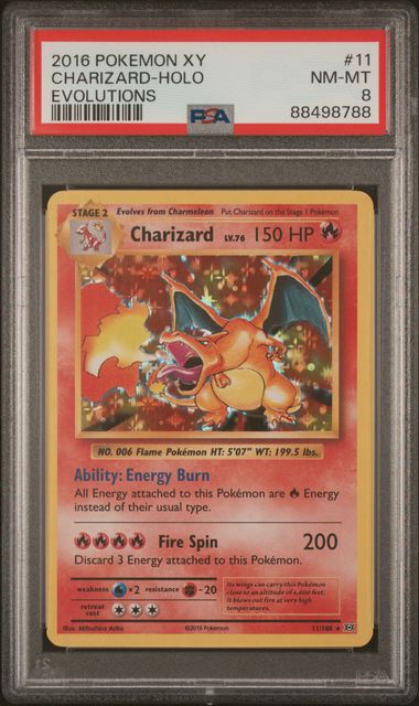 Charizard 11/108 XY: Evolutions PSA 8 88498788