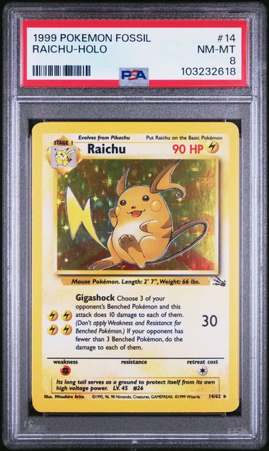 Raichu- Holo 14/62 Fossil PSA 8 103232618