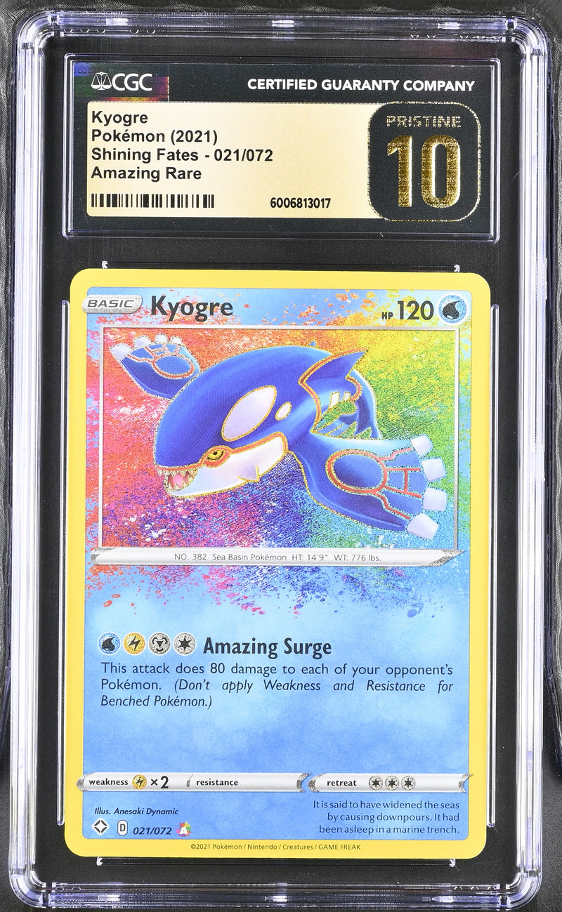 Kyogre 021/072 Shining Fates CGC 10 Pristine 6006813017
