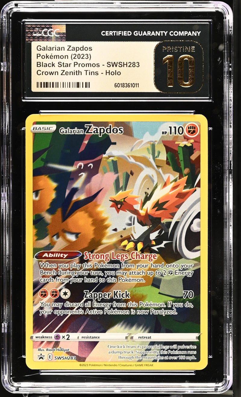 Galarian Zapdos SWSH283 Crown Zenith Tins Promo CGC 10 Pristine 6018361011