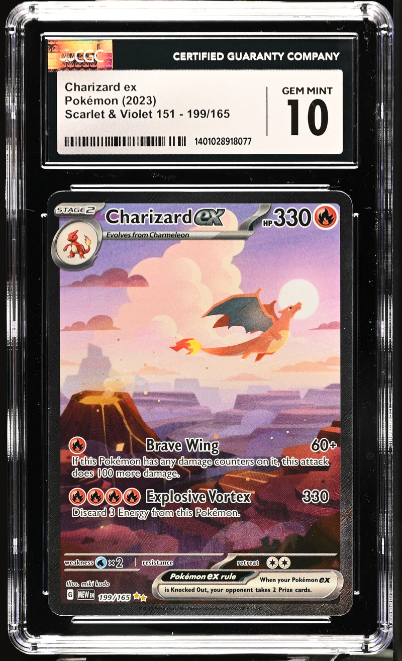 Charizard ex 199/165 Scarlet & Violet 151 CGC 10 1401028918077