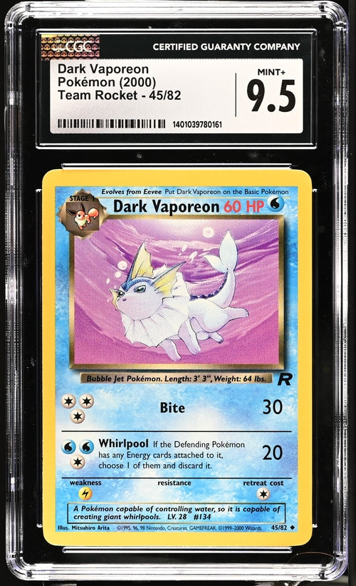Dark Vaporeon 45/82 Team Rocket Unlimited CGC 9.5 1401039780161